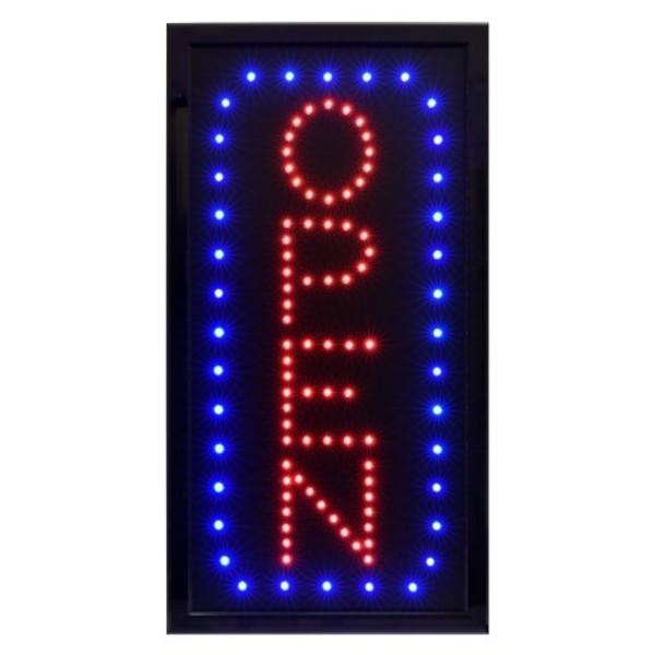 Alpine Industries LED Open Sign, Vertical, 10 x 19, PK2 ALP497-04-2pk